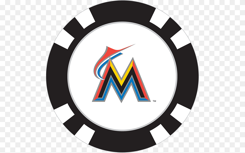 Miami Marlins Poker Chip Ball Marker, Emblem, Symbol, Logo, Disk Png Image