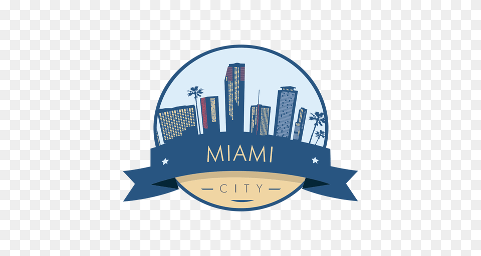 Miami Skyline Badge, Logo, Book, Publication, Advertisement Png Image