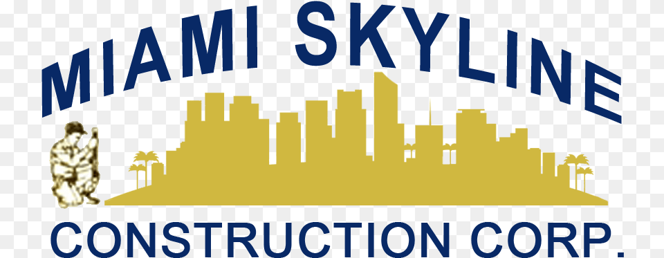 Miami Skyline Construction Construction Zone Sign, Logo, Person, Architecture, Building Free Png Download