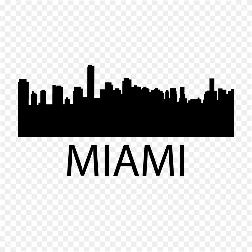 Miami Skyline Decal, City, Text Free Png