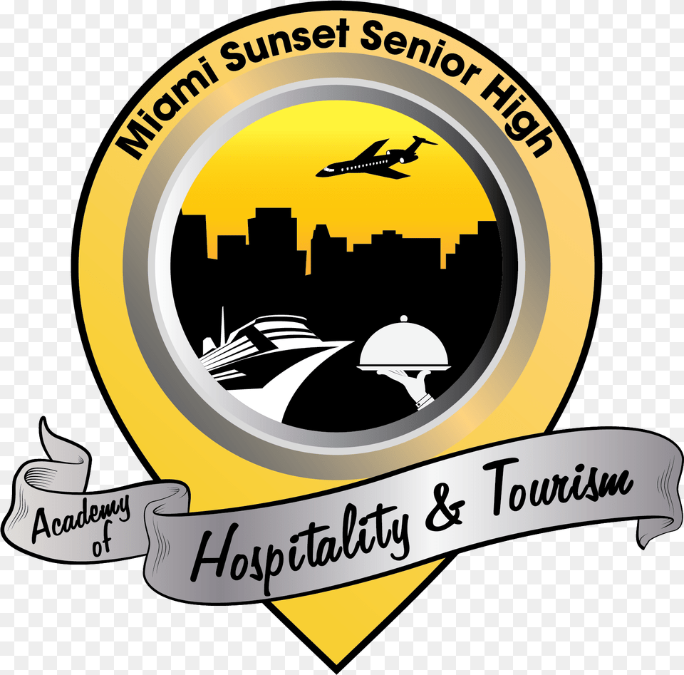 Miami Sunset Senior New York City Skyline Silhouette, Badge, Logo, Sticker, Symbol Png