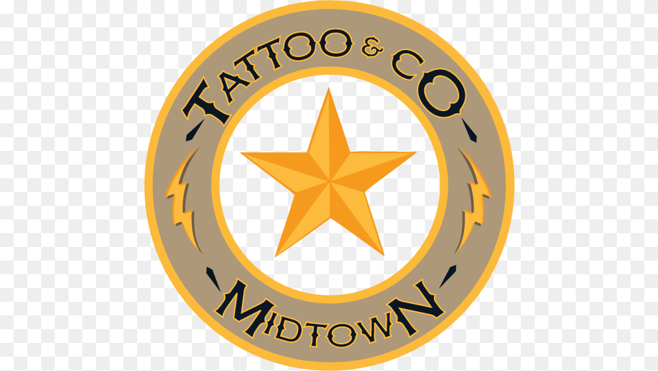 Miami Tattoo Shop Wynwood Logo Circle, Symbol, Star Symbol, Badge, Face Png