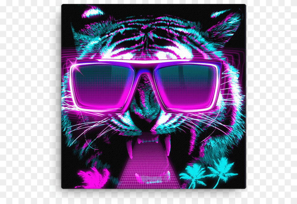 Miami Vice Tiger Canvas Tigr Majami, Accessories, Purple, Sunglasses, Person Png Image