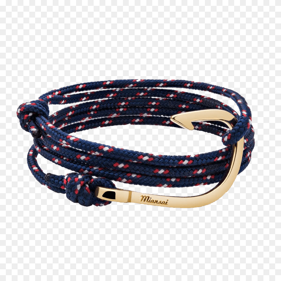 Miansai Hook On Rope Bracelet Navy Gold Plated, Accessories, Jewelry, Belt, Clothing Png