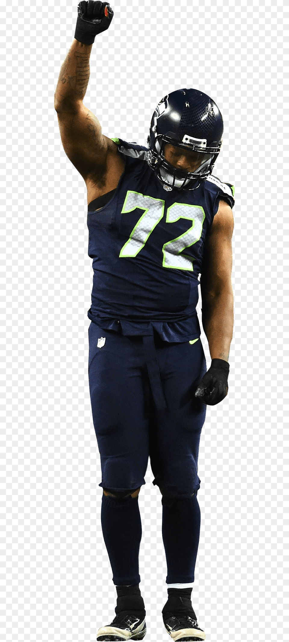 Michael Bennett Seahawks, Helmet, Clothing, Person, Glove Free Png Download