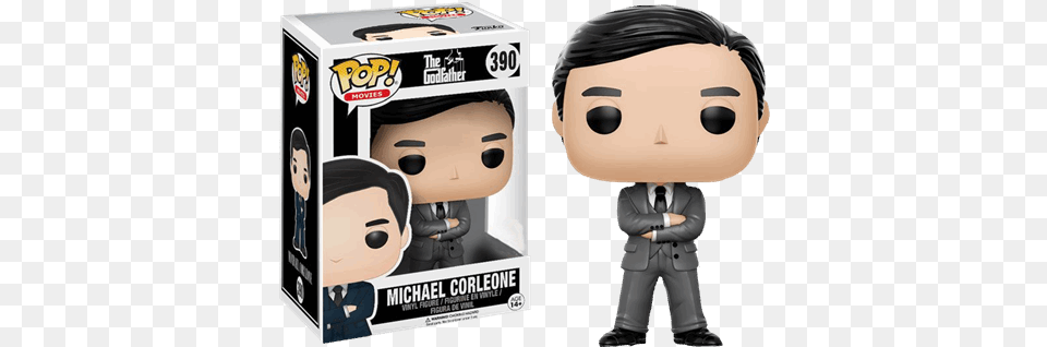 Michael Corleone Grey Suit Pop Vinyl Figure Pop Vinyl Justice League, Person, Clothing, Coat, Box Png Image