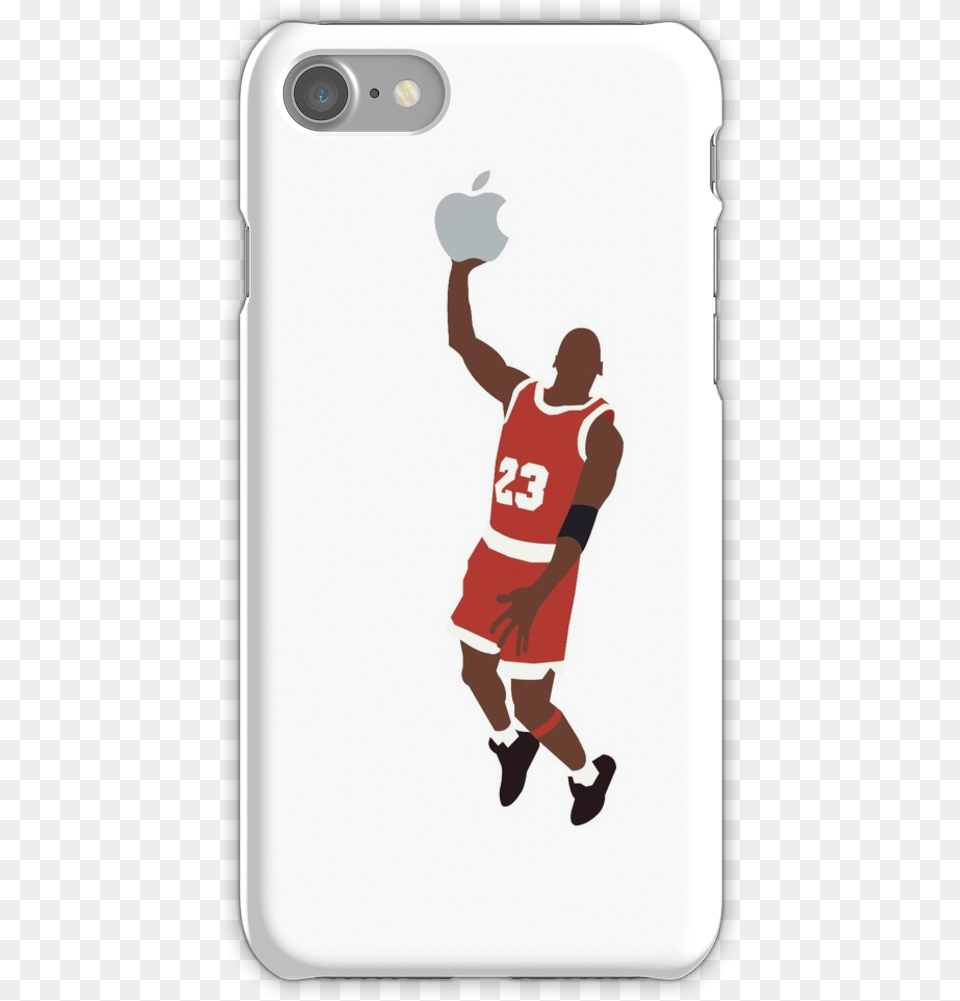 Michael Jordan Dunking An Apple Iphone 7 Snap Case Jordan Dunking Apple Logo, Boy, Phone, Person, Male Png