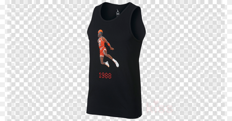 Michael Jordan Slam Dunk Clipart T Shirt Active Tank Clip Art, Clothing, T-shirt, Adult, Male Png Image