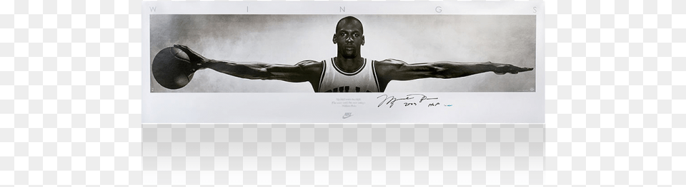 Michael Jordan Wings Poster In Room, Adult, Male, Man, Person Free Png