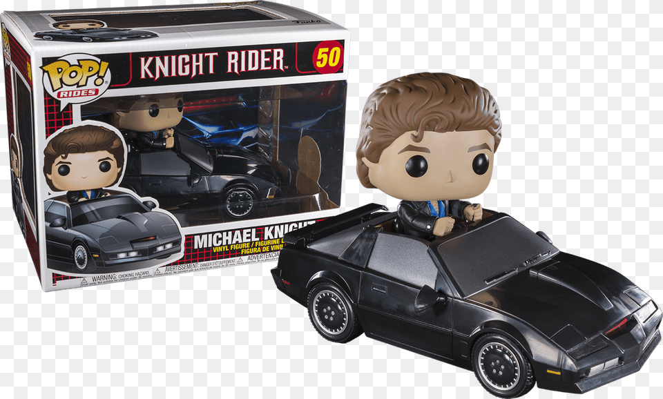 Michael Knight With Kitt Pop Rides Vinyl Figure Knight Rider Funko Pop, Alloy Wheel, Vehicle, Transportation, Tire Free Png