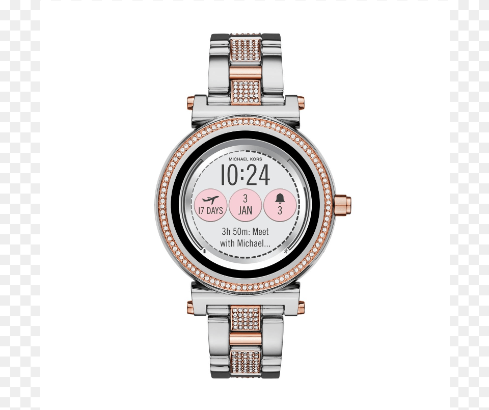 Michael Kors Access Sofie Pav Silver Tone Smartwatch, Arm, Body Part, Person, Wristwatch Free Png Download