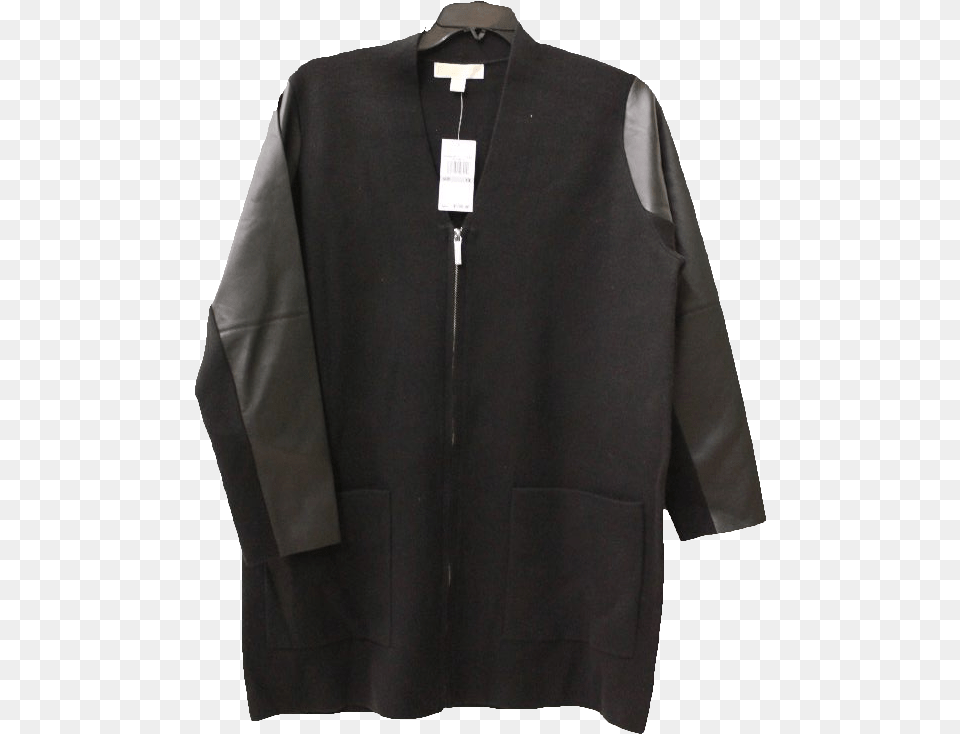 Michael Michael Kors Women39s Black Plus Size Faux Leather Cardigan, Clothing, Coat, Jacket, Lab Coat Free Png