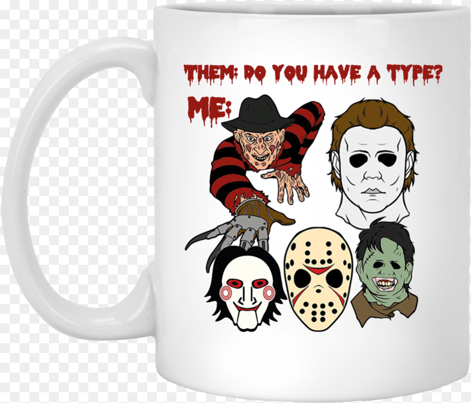 Michael Myers Jason Voorhees Freddy Krueger Jigsaw Leatherface, Cup, Baby, Person, Head Free Png Download