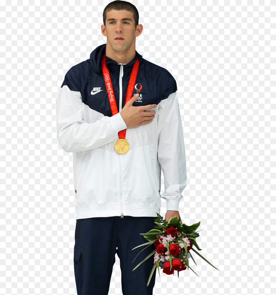 Michael Phelps Photo Psd Gold Medal, Plant, Flower, Flower Arrangement, Flower Bouquet Free Png