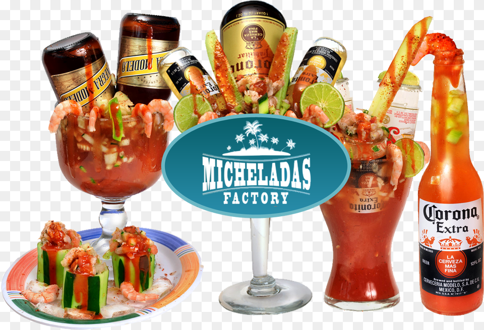 Micheladas Factory Micheladas En Copa Con Camarones, Glass, Alcohol, Beer, Beverage Png