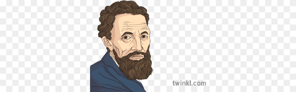 Michelangelo Illustration Twinkl Gentleman, Portrait, Art, Face, Head Free Png