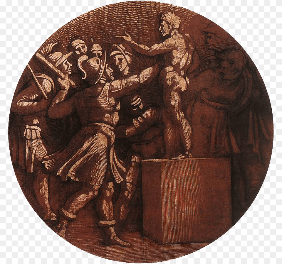 Michelangelo Medaglione Michelangelo The Destruction Of The Statue Of Baal, Art, Painting, Adult, Wedding Free Png Download