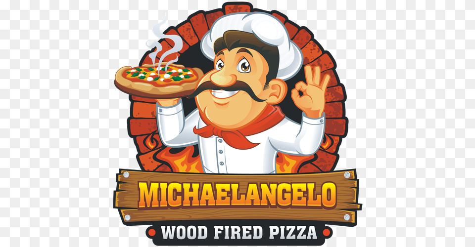 Michelangelo Wood Fired Pizza Woodfire Pizza Cartoon, Advertisement, Poster, Face, Head Png