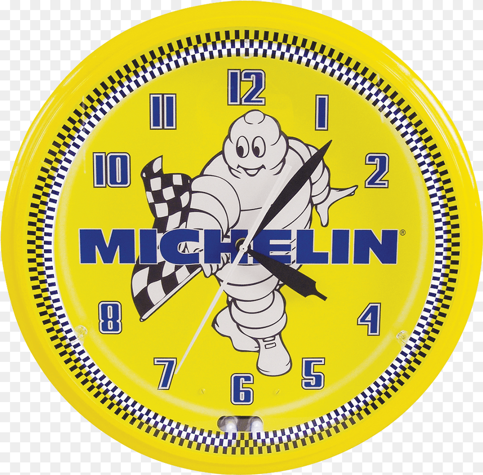 Michelin Vintage Style Neon Circle Full Size Ice Hockey Equipment, Analog Clock, Clock, Baby, Person Png