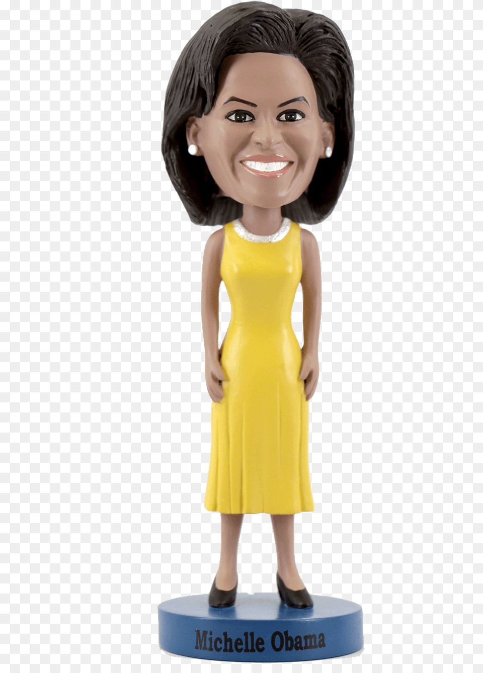 Michelle Obama Bobblehead Limited Edition Yellow Figurine, Child, Person, Female, Girl Free Transparent Png
