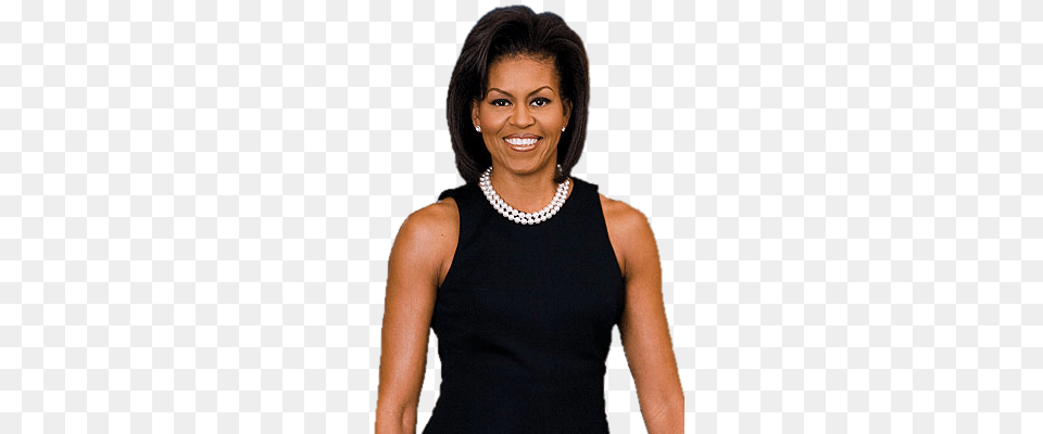 Michelle Obama Wearing Pearl Neckless, Portrait, Photography, Face, Person Free Png