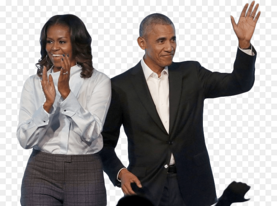 Michelle Obama Y Barack, Adult, Suit, Person, Jacket Free Transparent Png