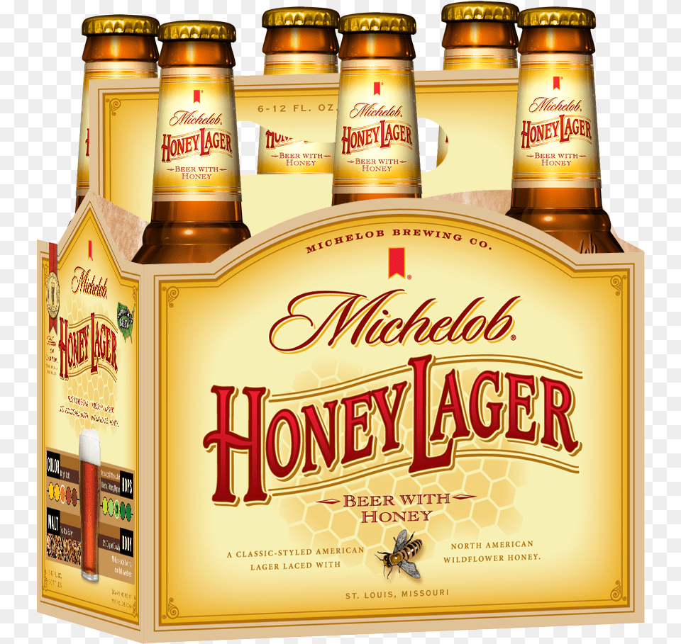 Michelob Honey Lager, Alcohol, Beer, Beverage, Liquor Free Transparent Png