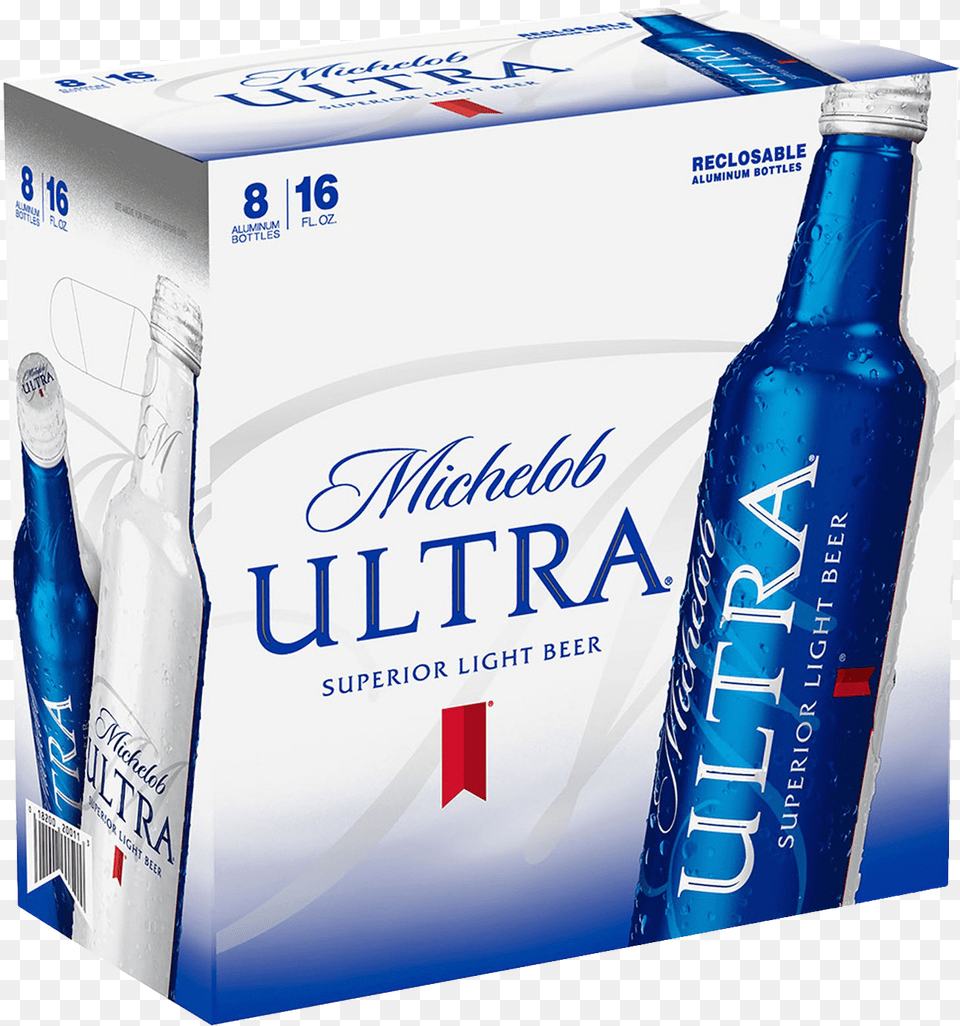 Michelob Ultra Light Aluminum Bottles, Bottle, Alcohol, Beer, Beverage Free Png
