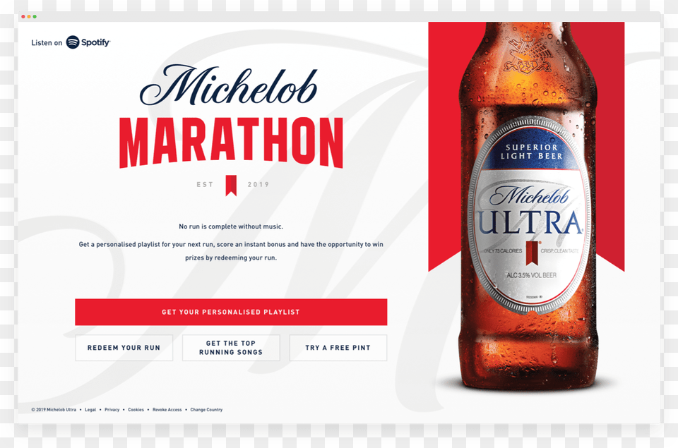 Michelob Ultra Spotify, Alcohol, Beer, Beverage, Lager Free Transparent Png