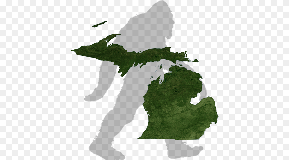 Michigan Bigfoot Map Map Of Michigan, Water, Land, Nature, Outdoors Png