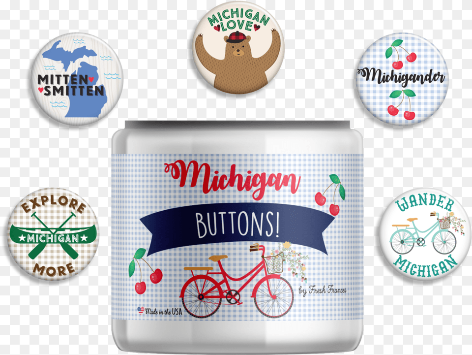 Michigan Button Jar Emblem, Bicycle, Machine, Transportation, Vehicle Free Png Download
