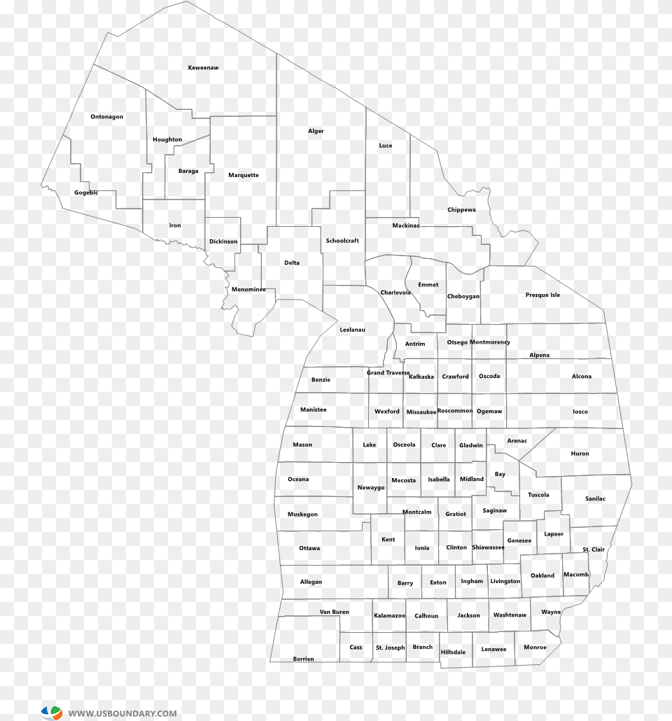 Michigan Counties Outline Map Diagram, Person Png