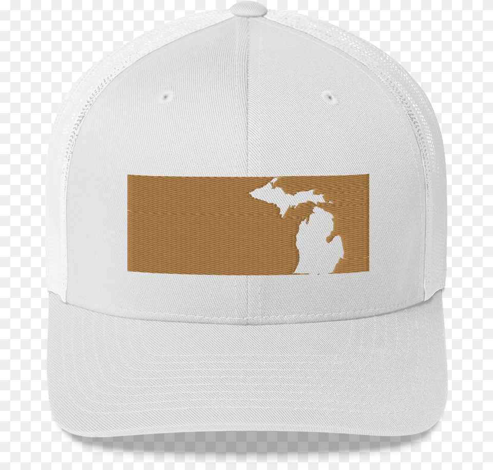 Michigan In Gold Rectangle Trucker Hat Michigan Roundtable, Baseball Cap, Cap, Clothing Free Png Download