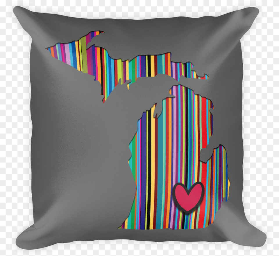 Michigan Love Sq Mockup Front, Cushion, Home Decor, Pillow, Animal Png Image