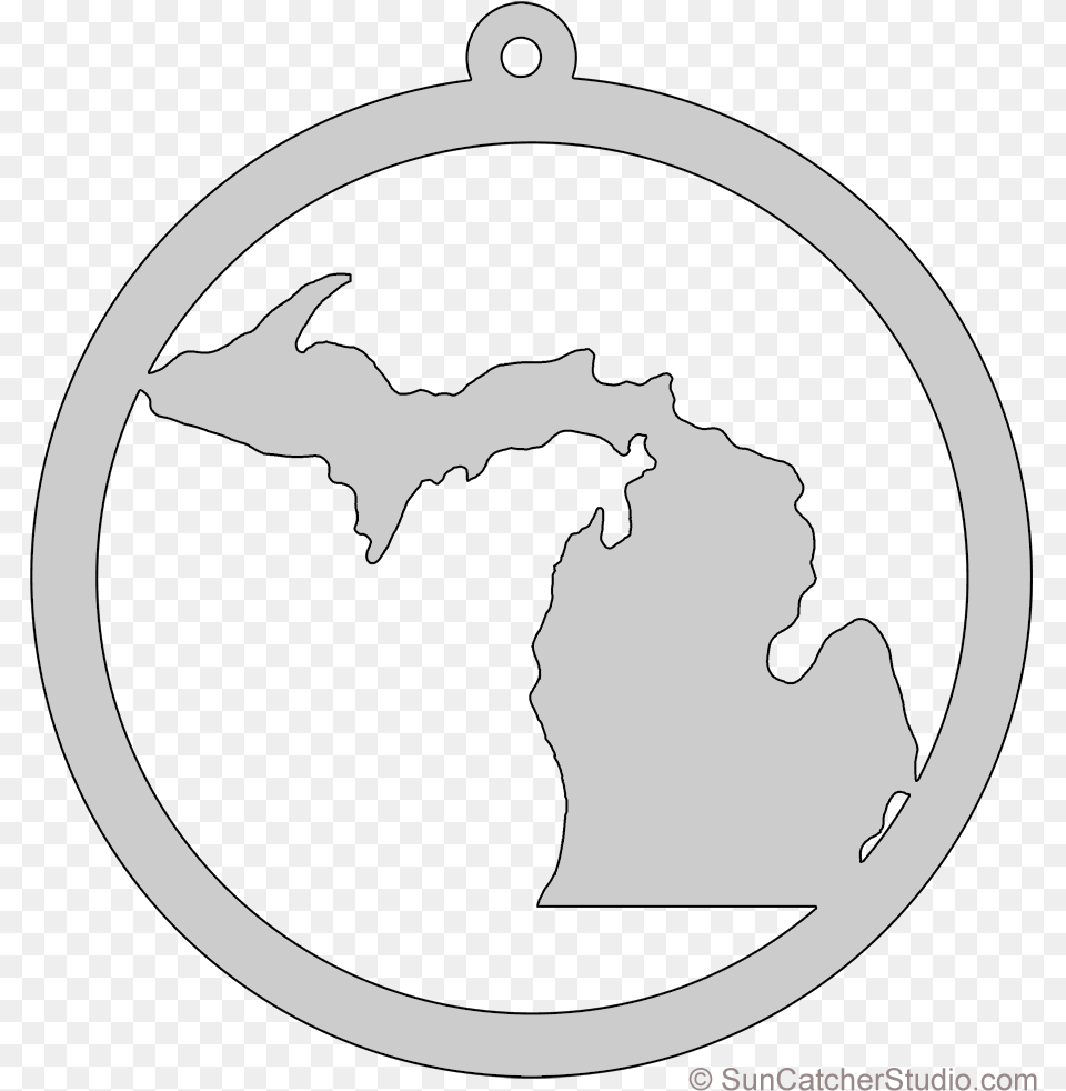 Michigan Map Circle Scroll Saw Pattern Shape State Pattern, Astronomy, Outer Space, Planet, Globe Png Image