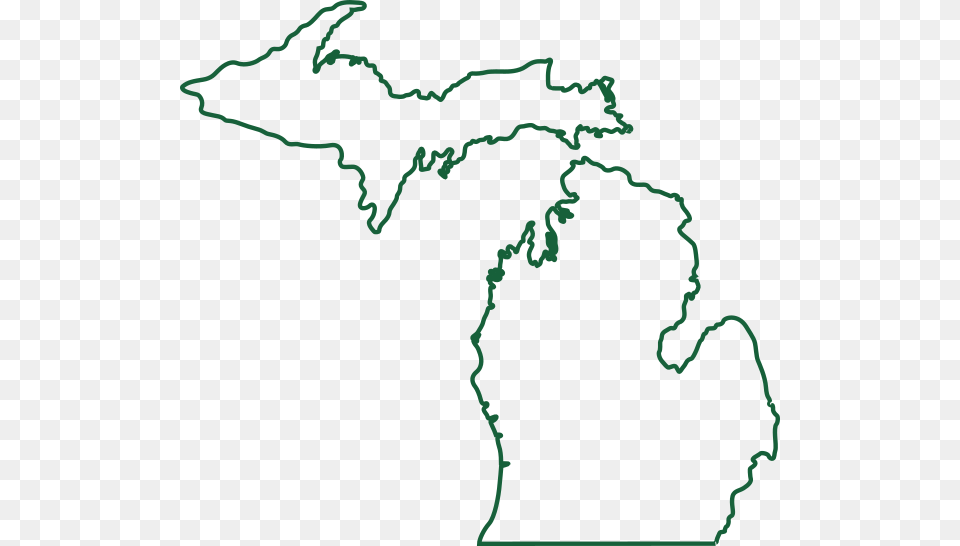 Michigan Map Outline Clip Art, Chart, Plot, Atlas, Diagram Free Png Download