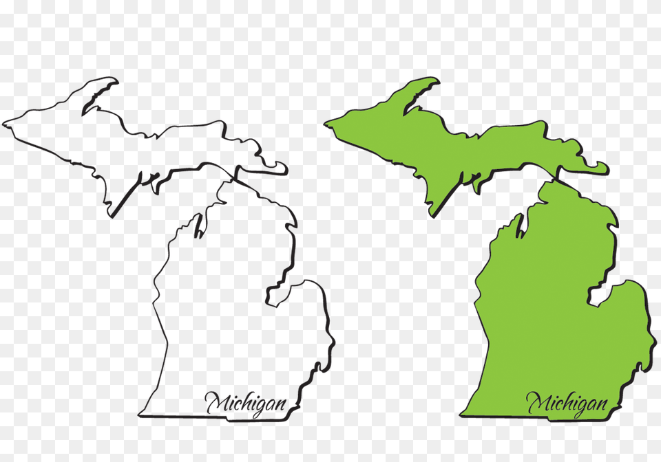 Michigan Mitten State Outlines Vectors, Outdoors, Land, Nature, Plot Free Png Download