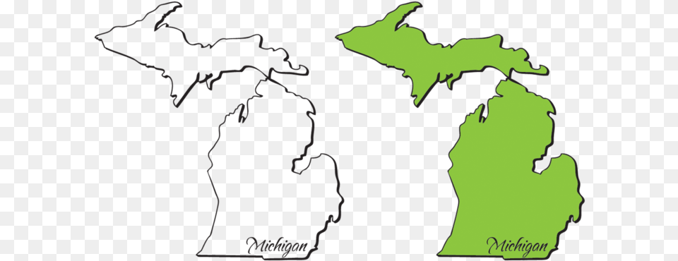 Michigan Mitten State Outlines Vectors State Of Michigan Outline, Chart, Land, Plot, Outdoors Free Png Download