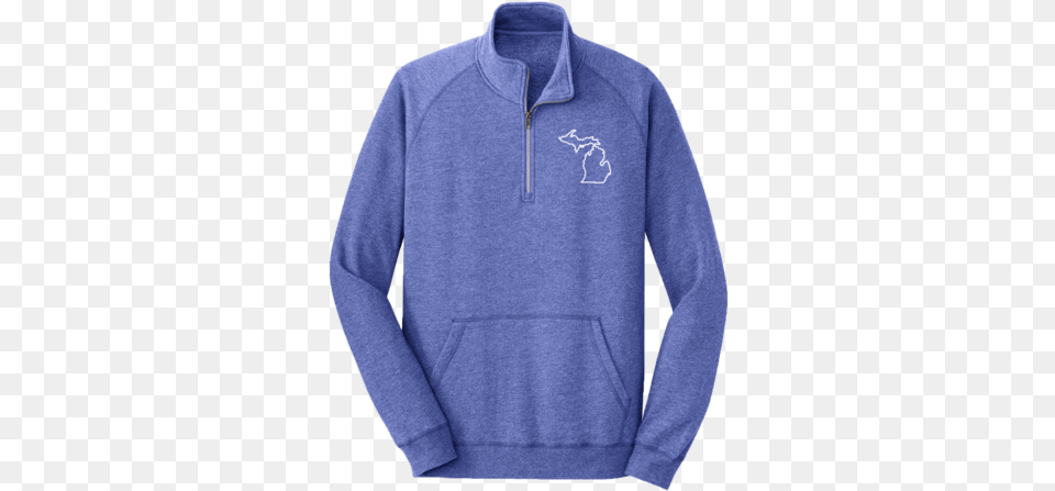 Michigan Outline Quarter Zip Sweatshirt Polar Fleece, Clothing, Knitwear, Sweater, Hoodie Free Transparent Png