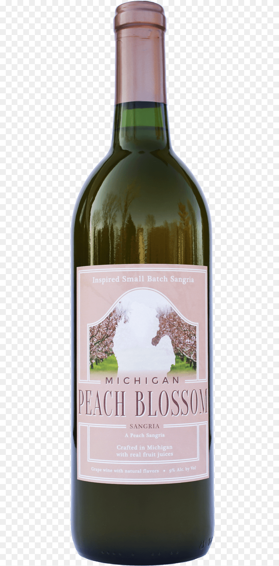 Michigan Peach Blossom Sangria A Peach Sangria Glass Bottle, Alcohol, Wine, Liquor, Wine Bottle Png Image