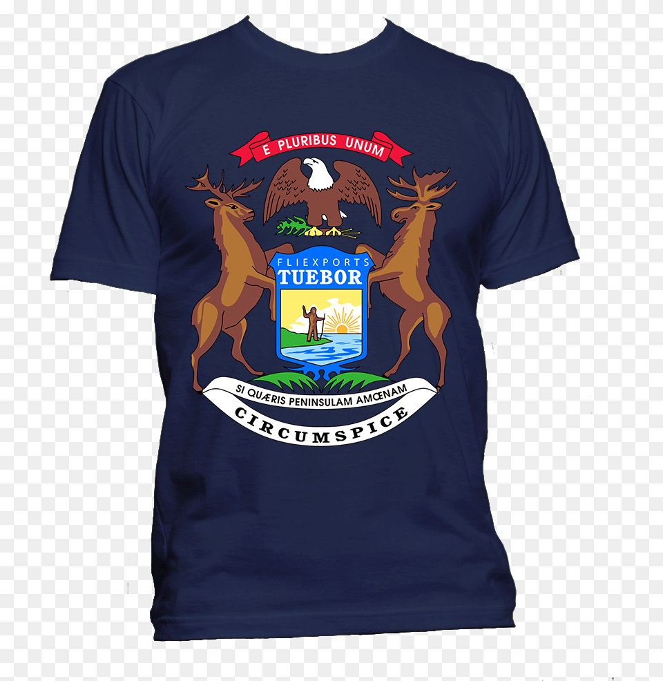 Michigan State Flag, Clothing, Shirt, T-shirt, Person Png