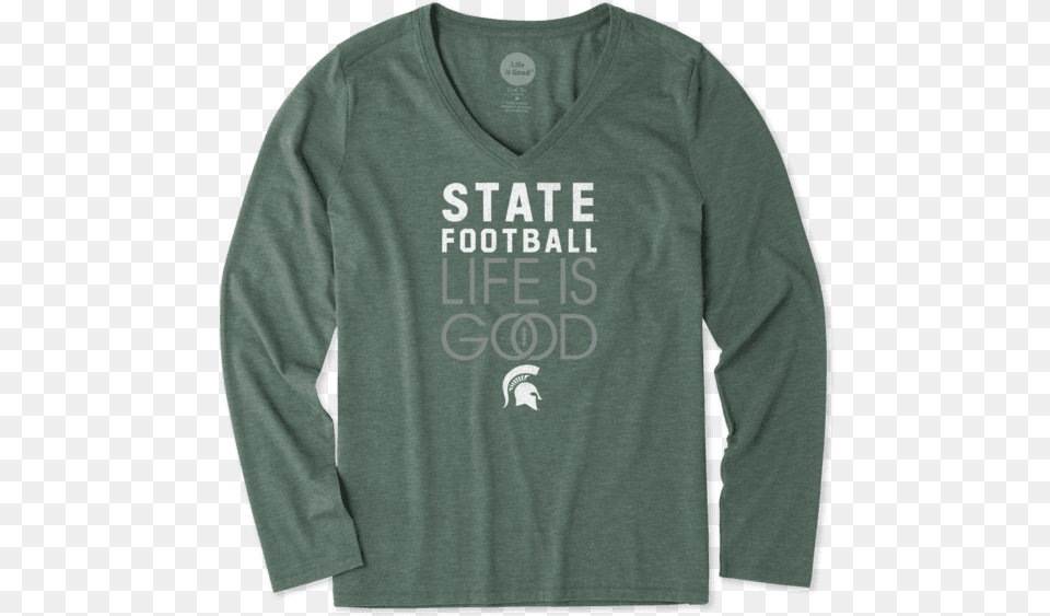 Michigan State Infinity Football Long Sleeve University Of Oklahoma Women39s Shirt, Clothing, Long Sleeve, Knitwear, Sweater Free Png