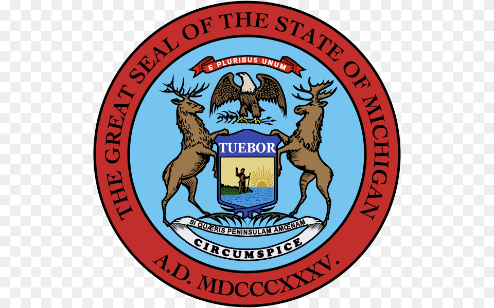 Michigan State Seal Michigan Seal, Logo, Badge, Symbol, Emblem Free Transparent Png