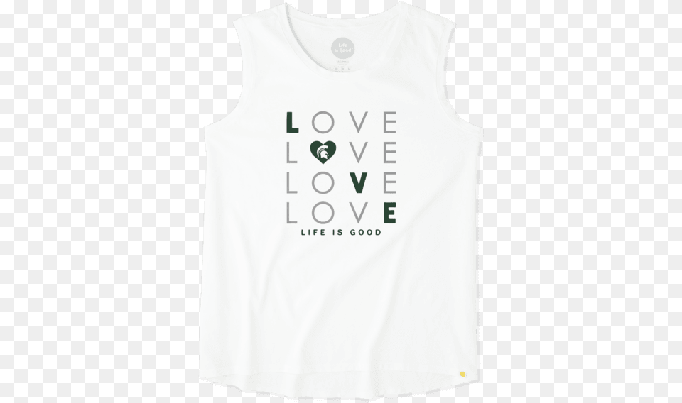 Michigan State Spartans Love Stack Sleeveless Tee Sleeveless, Clothing, T-shirt, Tank Top Png Image