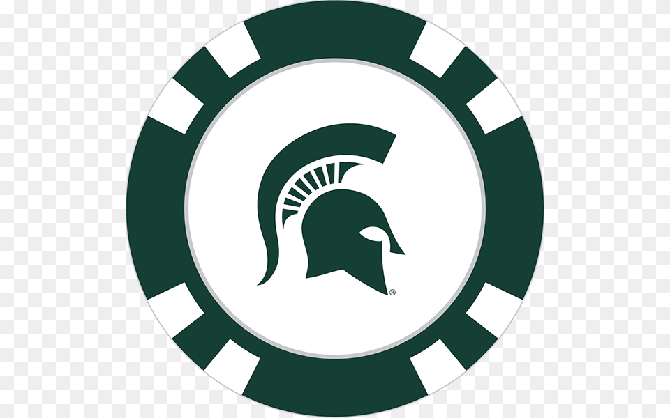 Michigan State Spartans Poker Chip Ball Marker, Logo, Ammunition, Grenade, Weapon Free Png