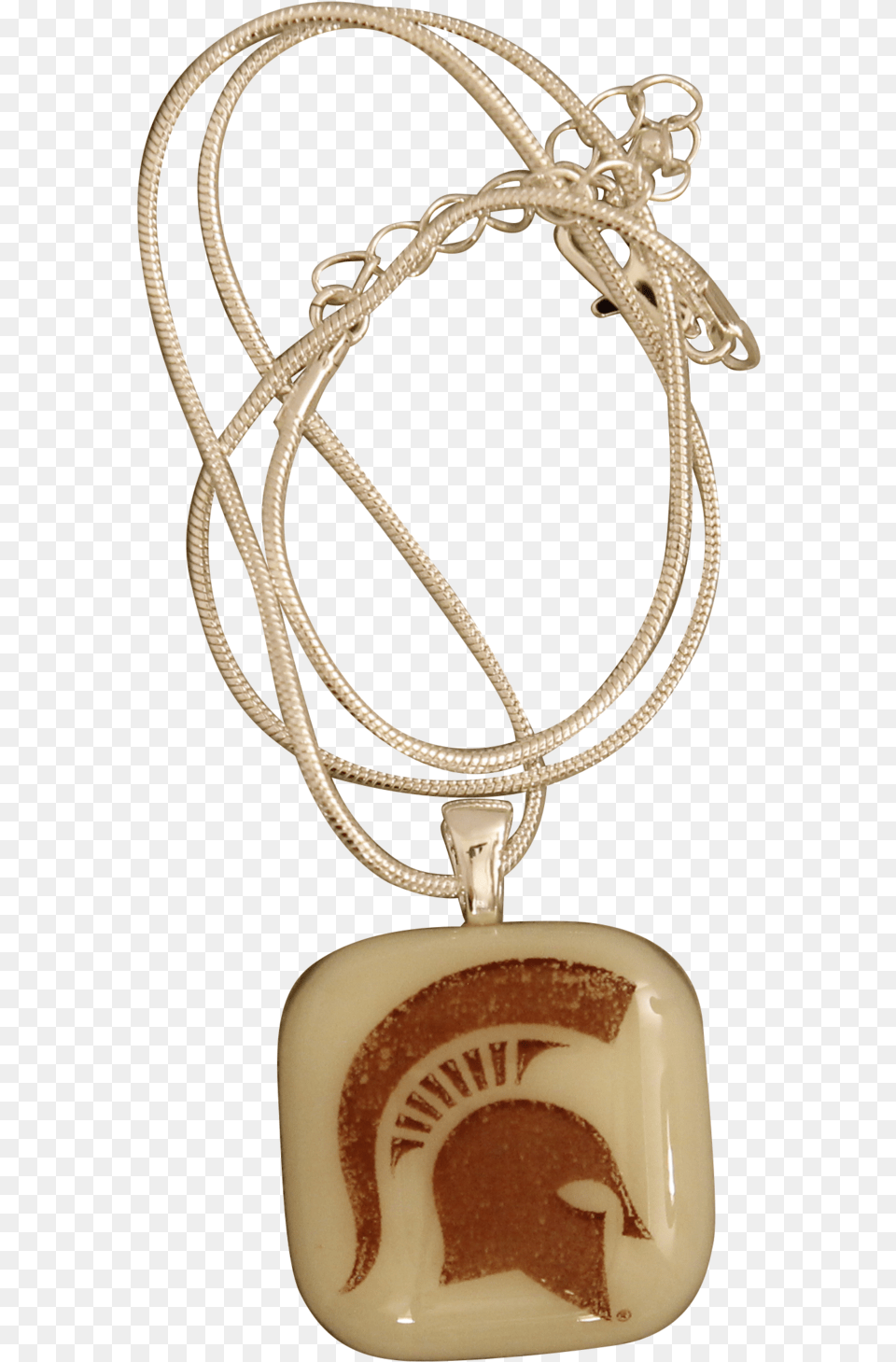 Michigan State University Spartan Glass Necklace Pendant, Accessories, Jewelry Free Transparent Png