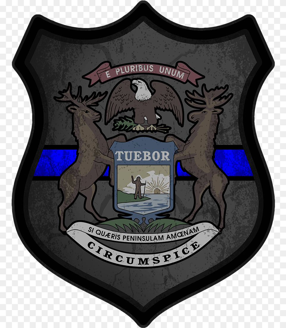 Michigan Subdued Law Enforcement Decal State Of Michigan Flag, Badge, Logo, Symbol, Emblem Free Transparent Png