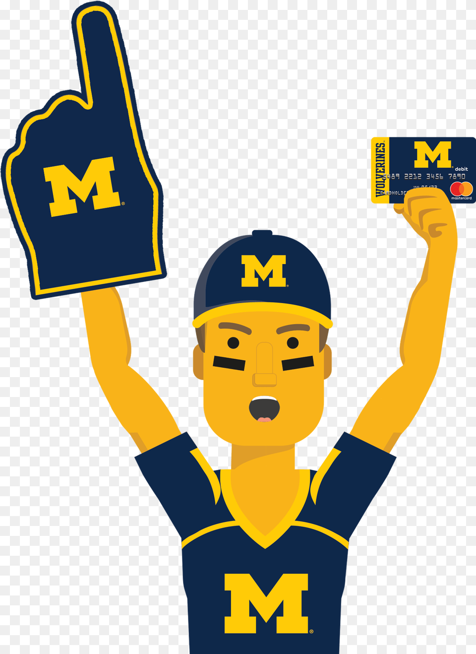 Michigan Ultimate Fan Holding The Michigan Wolverines Usc Fan Clipart, Person, People, Cap, Clothing Free Png