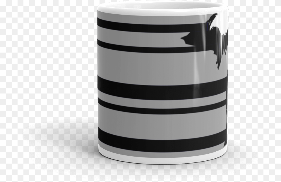 Michigan With Black Stripes Mug Cylinder, Cup, Beverage, Coffee, Coffee Cup Free Transparent Png