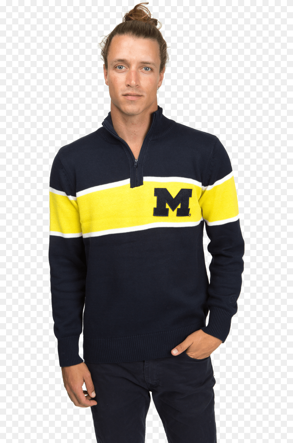 Michigan Wolverines, Adult, Sweater, Person, Man Free Png Download